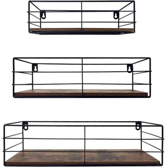 Floating Shelves Wall Mounted Set of 3, Hanging Storage Shelf for Bathroom - Picture 7 of 7